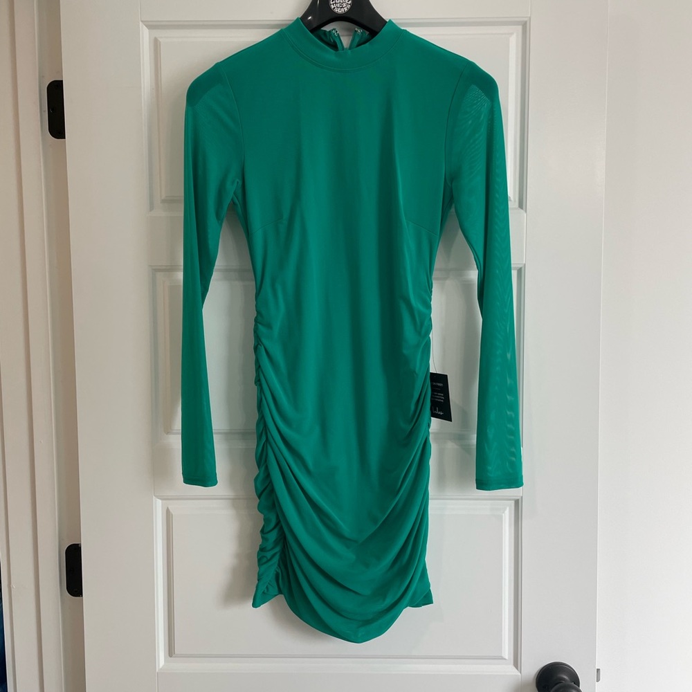 Elegant Green Ruched Dress Lulus